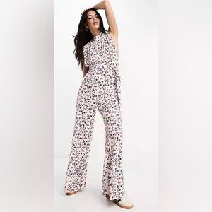 🏷️NWT Free People Vibe Check One Piece Jumpsuit in Tea Ditsy Shell XS